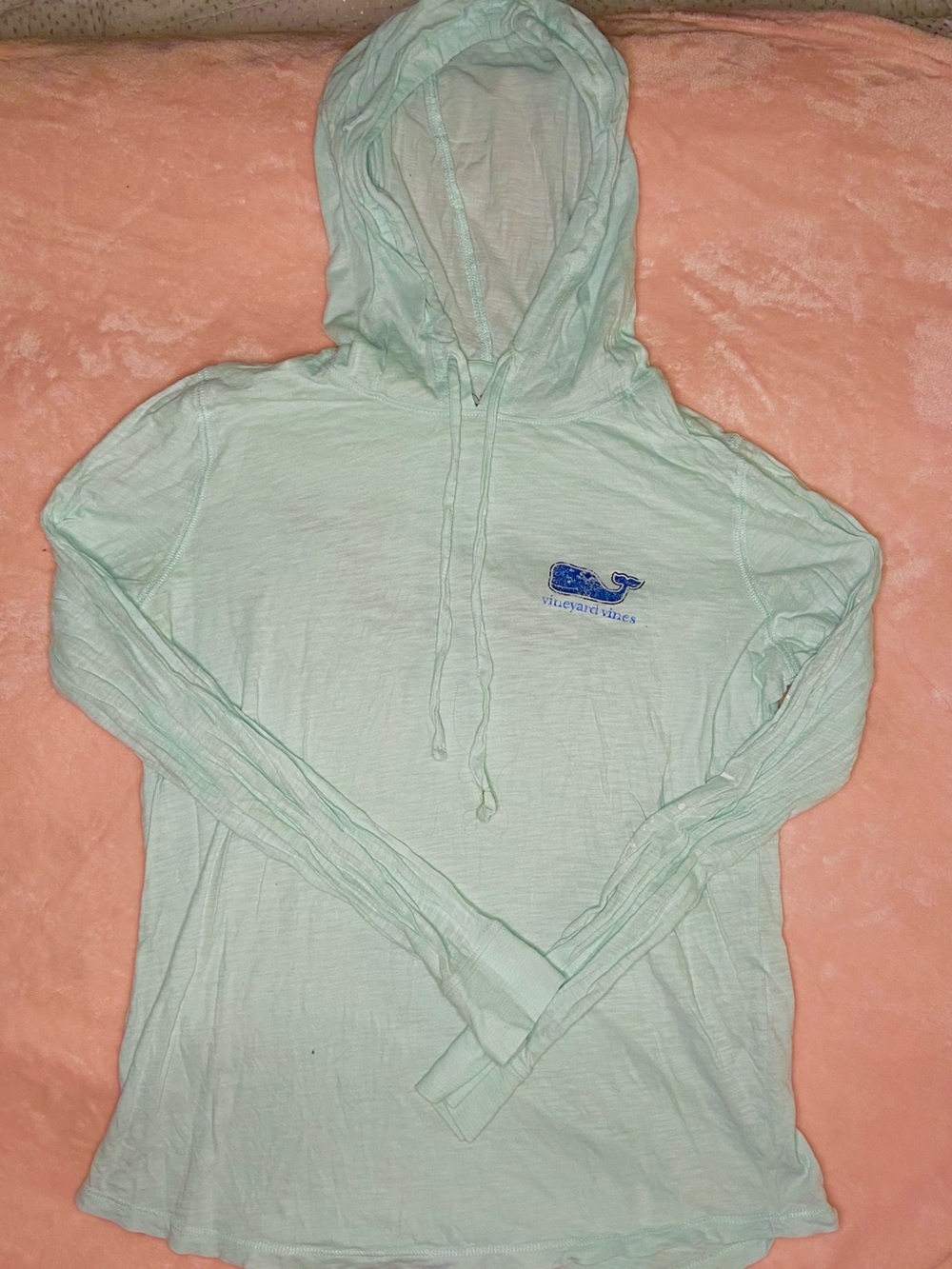 Vineyard Vines Seafoam Lightweigbt Hooded Long Sleeve Tee